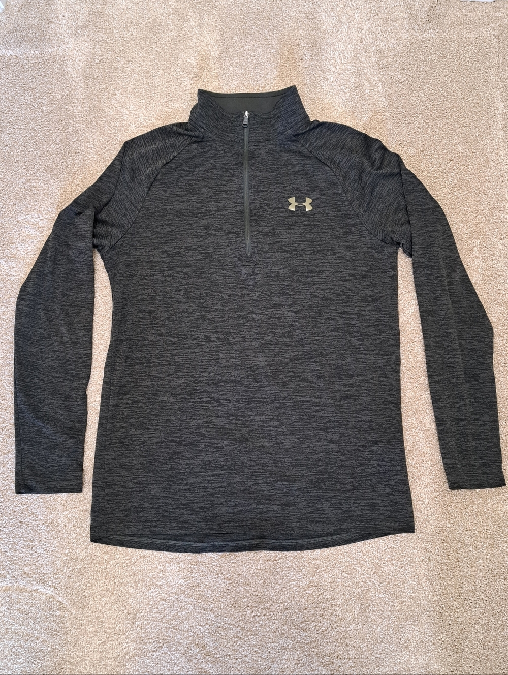 Under Armour 1/4 Zip Activewear Top Men Size Small Green Long Sleeve Lightweight